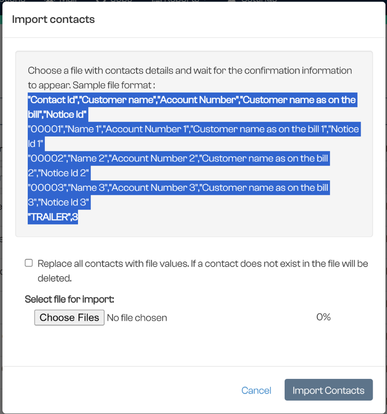 Copying the sample template values