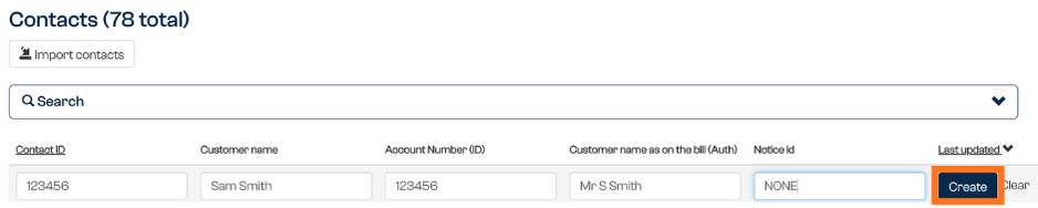 Create Contact form