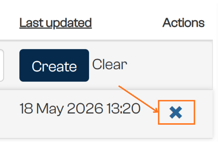 Delete Contact control on a record row