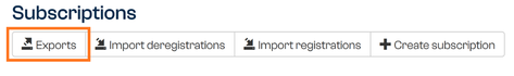 Export button on the Subscriptions page