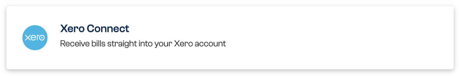 The Xero Connect delivery option for receiving bills in Xero