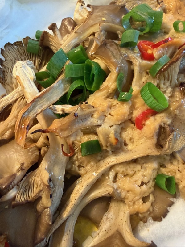 Foil-Baked Dura Fungi Oyster Mushrooms with Miso Butter