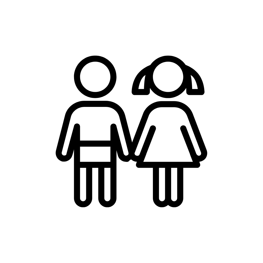 young boy and young girl icon