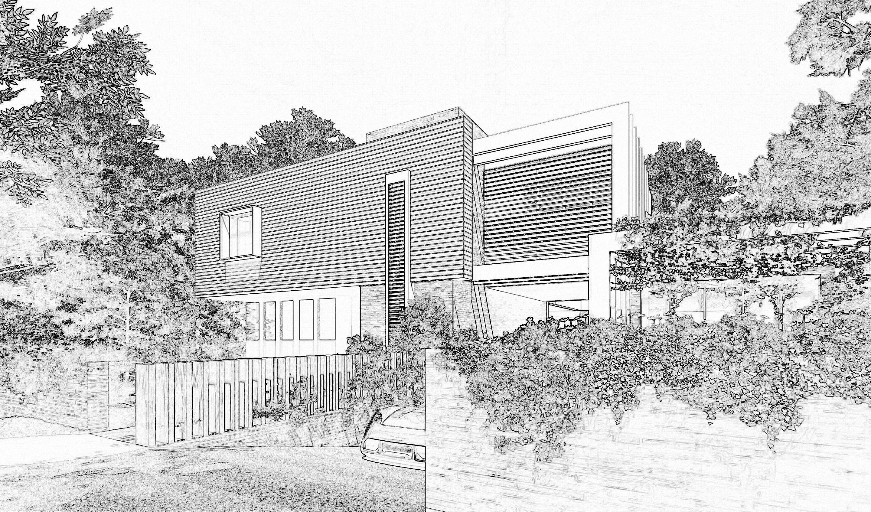 Estia Bilt Sketch Two Storey Home Elevation