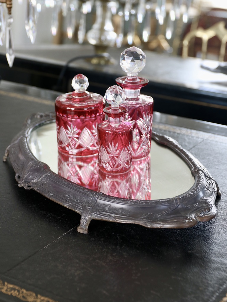 French mirrored centre table display tray European Antiques