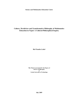 Item - Culture, worldview and transformative philosophy of mathematics ...