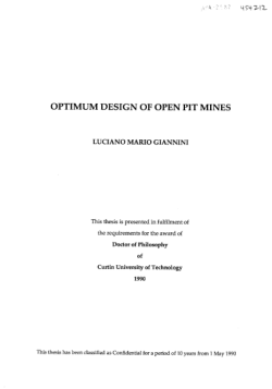 Item - Optimum design of open pit mines - Curtin University - Figshare