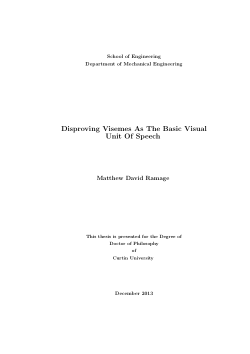 Item - Disproving visemes as the basic visual unit of speech - Curtin ...