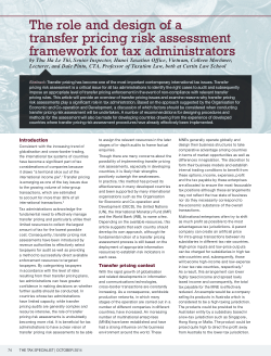 Item - The Role and Design of a Transfer Pricing Risk Assessment ...