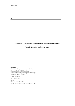Item - A scoping review of bereavement risk assessment measures ...