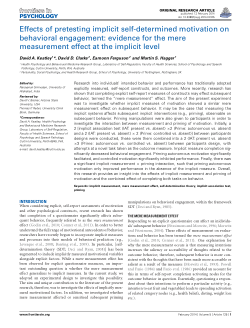 Item - Effects of pretesting implicit self-determined motivation on ...