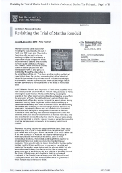Item - Revisiting the Trial of Martha Rendell - Curtin University ...
