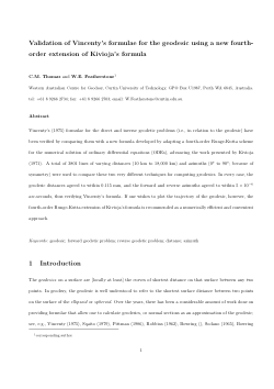 Item - Validation of Vincenty's Formulas for the Geodesic Using a New ...