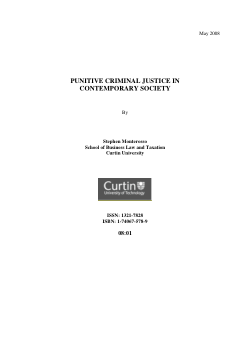 Item - Punitive criminal justice in contemporary society. - Curtin ...