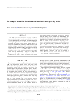 Item - An analytic model for the stress-induced anisotropy of dry rocks ...