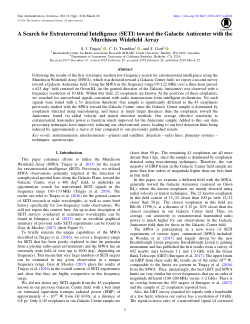 Item - A Search for Extraterrestrial Intelligence (SETI) toward the ...