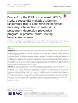 Item - Protocol for the ROSE sustainment (ROSES) study, a sequential ...