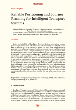 Item - Reliable Positioning and Journey Planning for Intelligent ...
