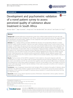 Item - Development and psychometric validation of a novel patient ...