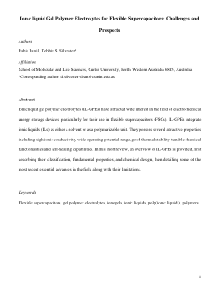 Item - Ionic liquid gel polymer electrolytes for flexible ...