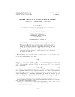 Item - Double projection algorithms for solving the split feasibility ...