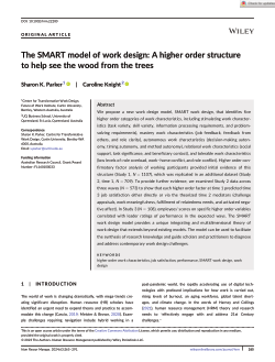 Item - The SMART model of work design: A higher order structure to help ...