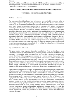 Item - Demystifying consumer invisibility in marketing research ...