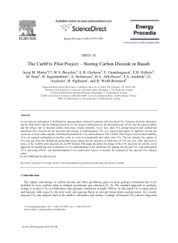 Item - The CarbFix pilot project: Storing carbon dioxide in basalt ...