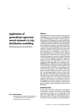 Item - Application of generalised regression neural networks in trip ...