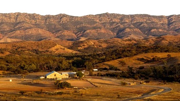 aerial view of Arkaba Homestead and the Flinders Ranges