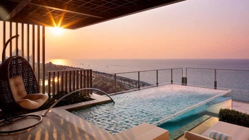 Atlantis The Royal Sky Pool Villa Terrace Sunset
