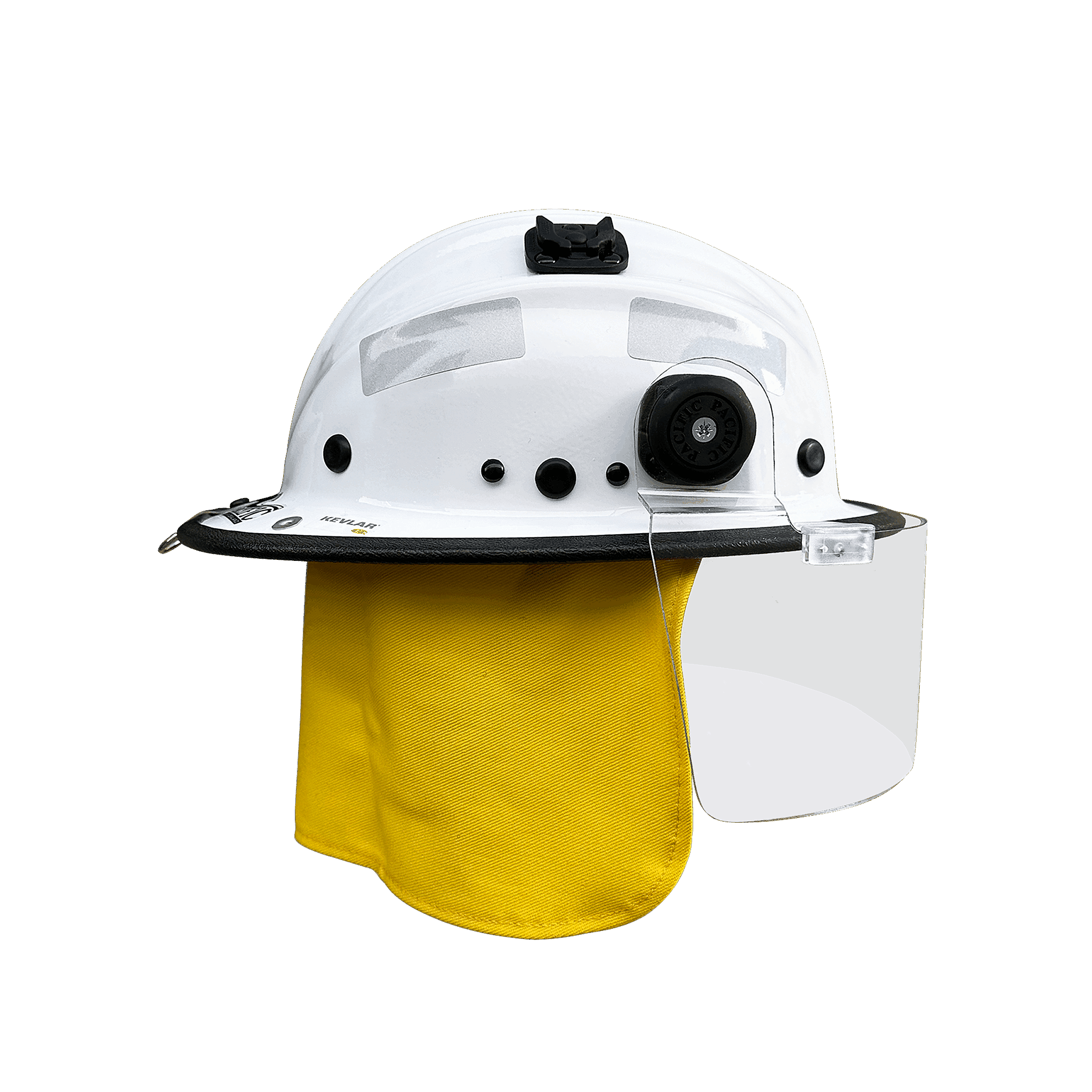 Frontline BR9 Wide Brim Helmet with Clip On Face Shield and Mesh Cradle HBR9 WBCVMF outside