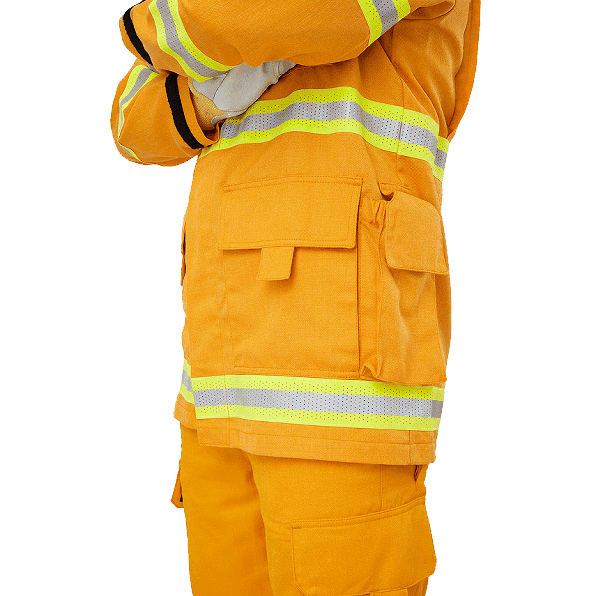 Frontline Wildland Fire Fighting Jacket LW Aramid Gold J795 GLD side