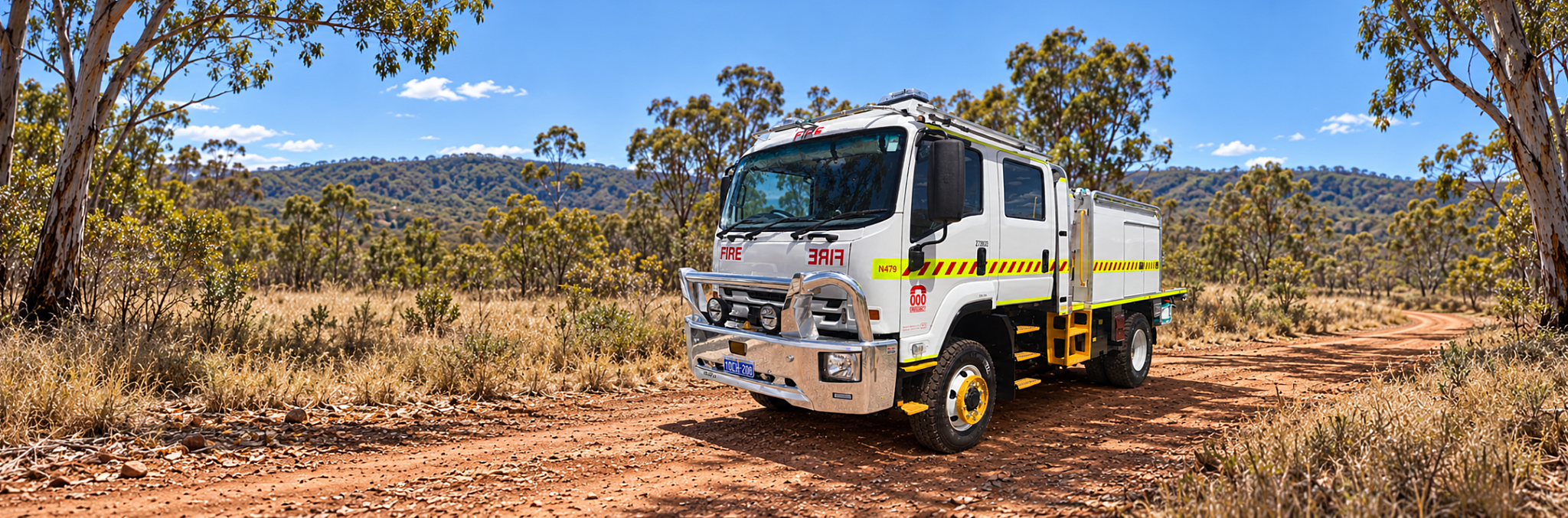 Rural Fire Truck in Australian Bushland