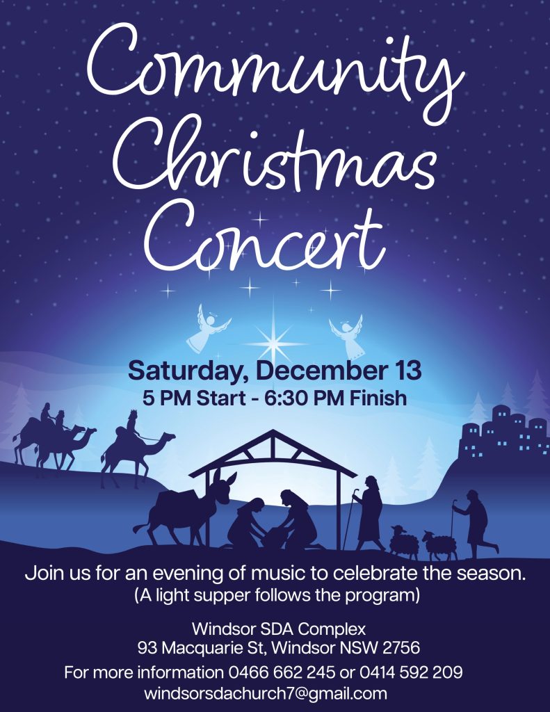 Christmas Gospel Concert 13 December 2025 at the Windsor Adventist Christian Church