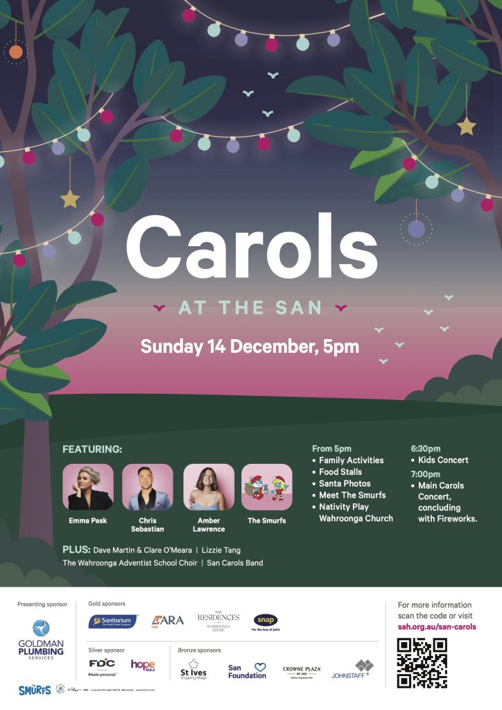 Christmas Carols at the San Poster Sydney 14 December 2025