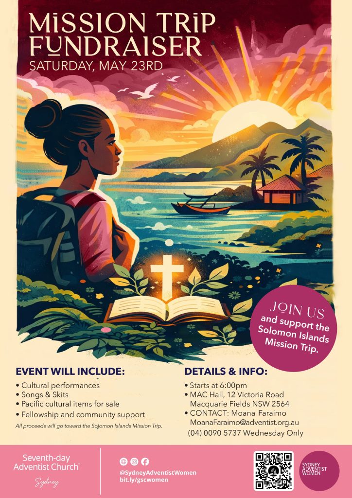 Sydney Adventist Mission Trip FUNDRAISER - flyer May 2026