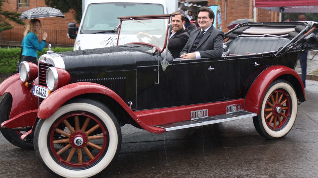 Beginning the journey: the Essex Super Six sets off.