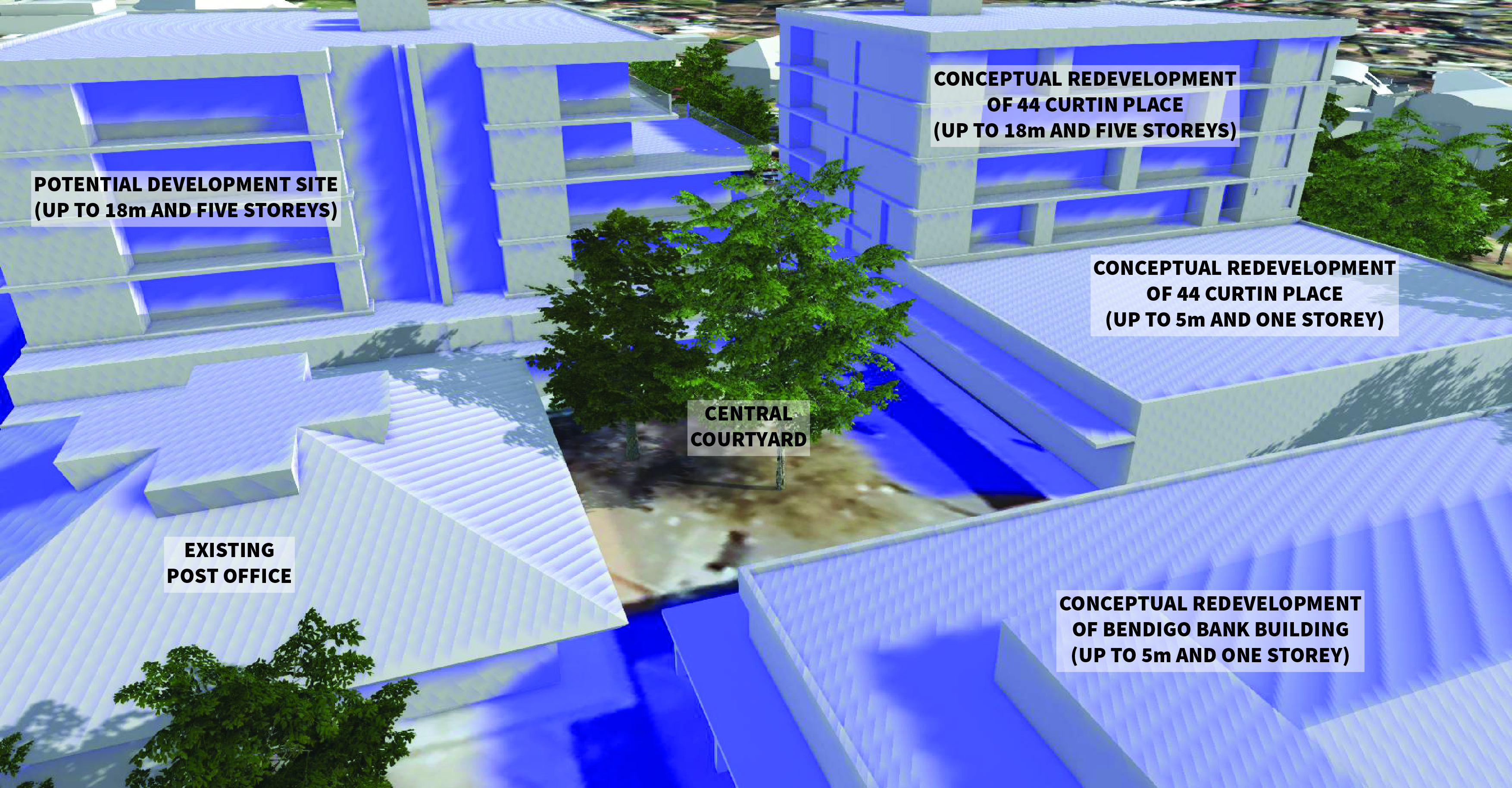 Curtin central courtyard shadow analysis