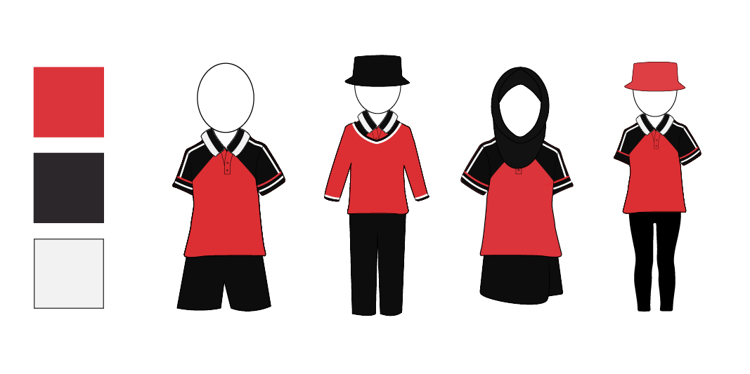The red/black option for the uniform
