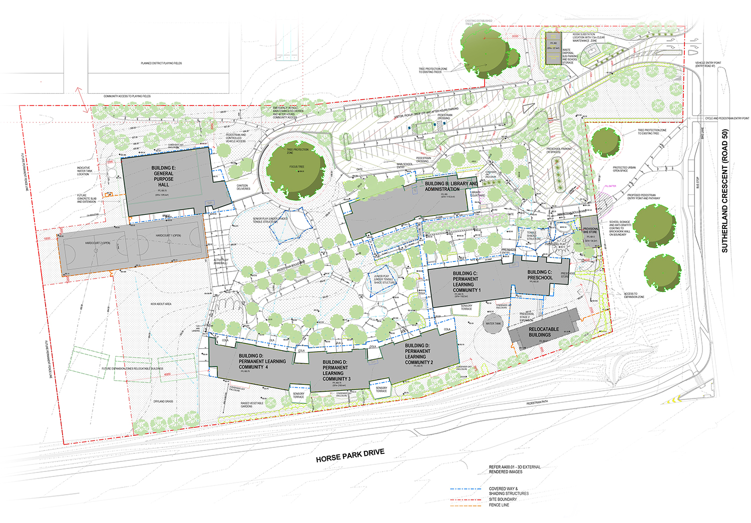 The masterplan for the new school