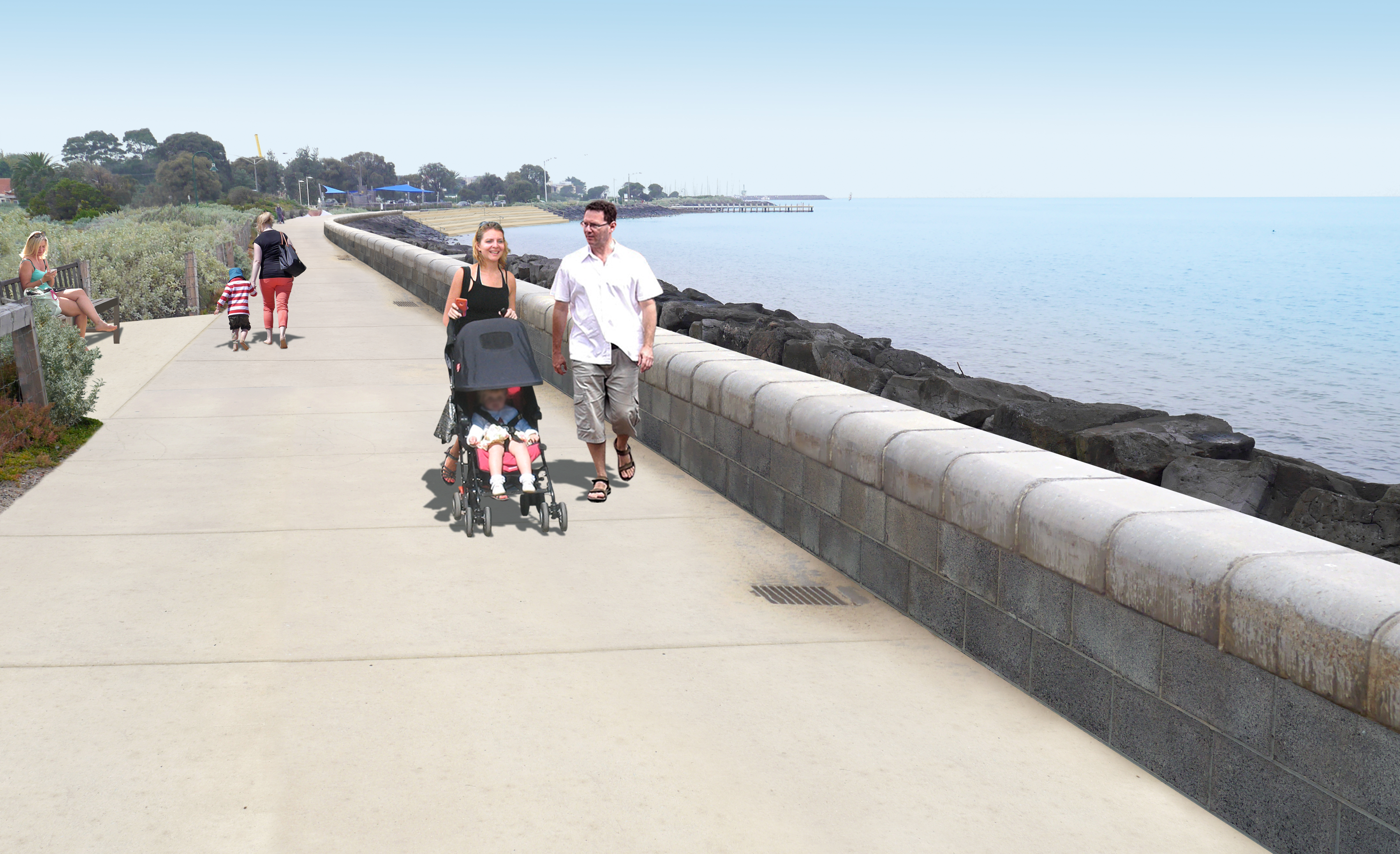 North Road Foreshore Promenade - after