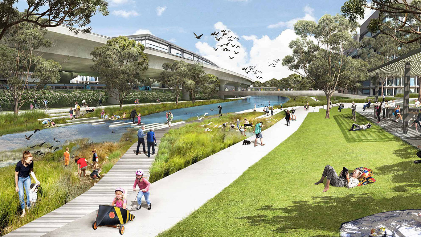 Artistic impression of the Macaulay Terrace on a sunny afternoon