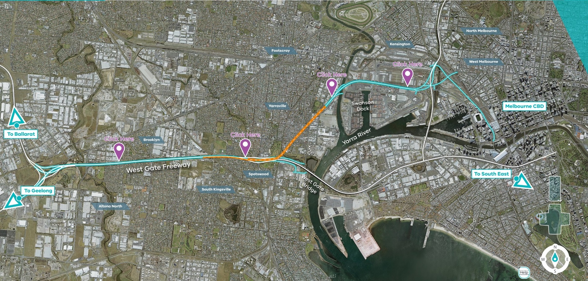 West Gate Tunnel map