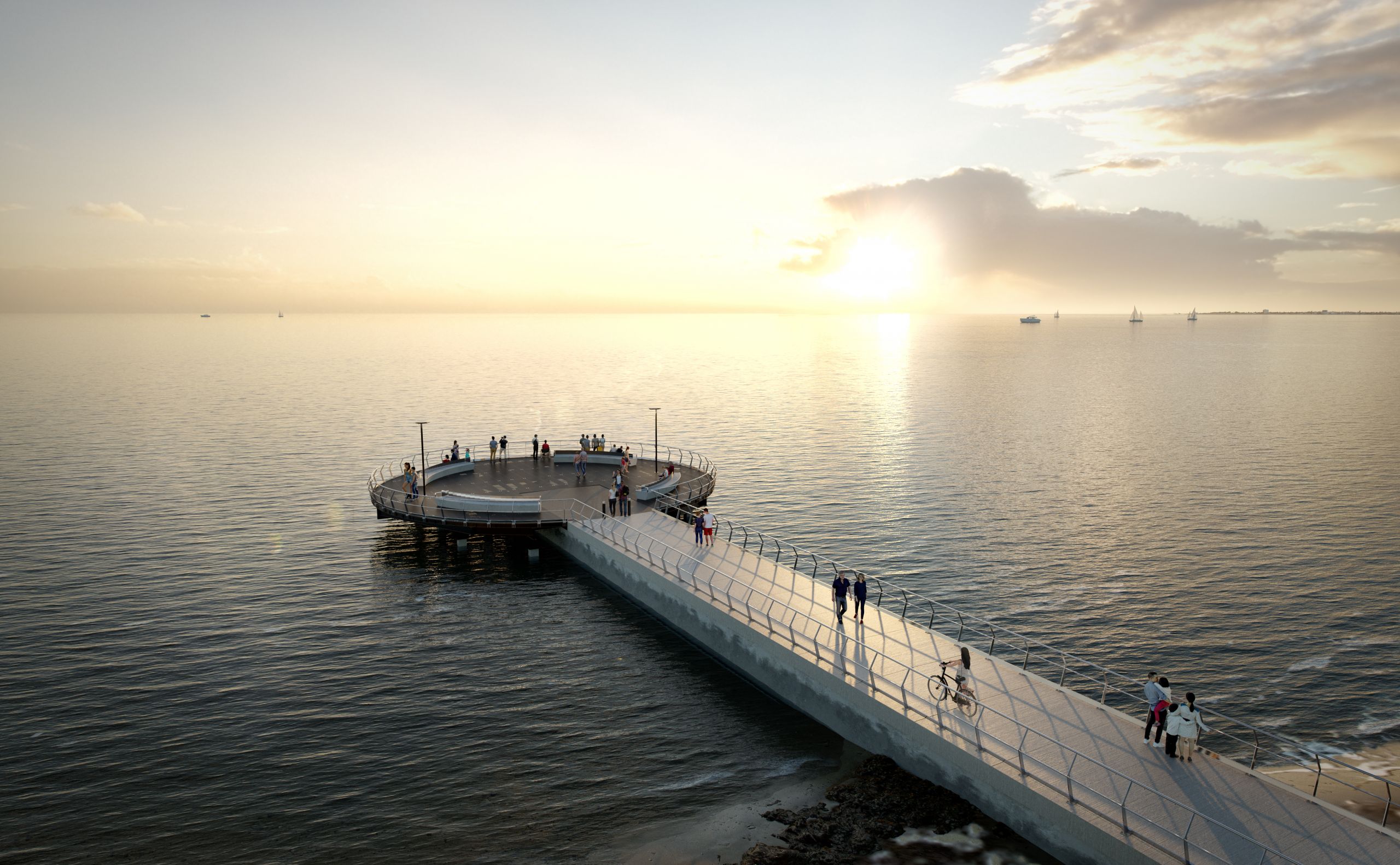 Artist impression of viewing platform that overlooks St Kilda beach
