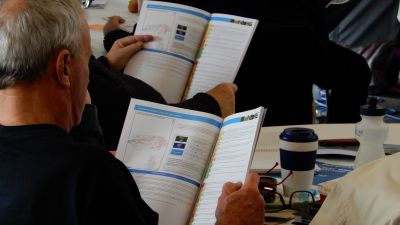 Participant reading the document