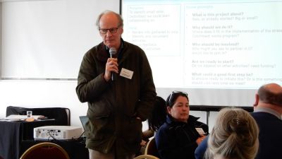 Image of participants discussing collaboration