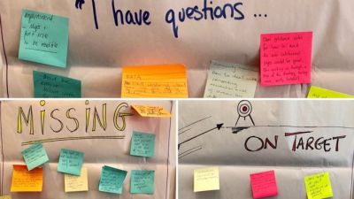 Image of sticky notes containing feedback