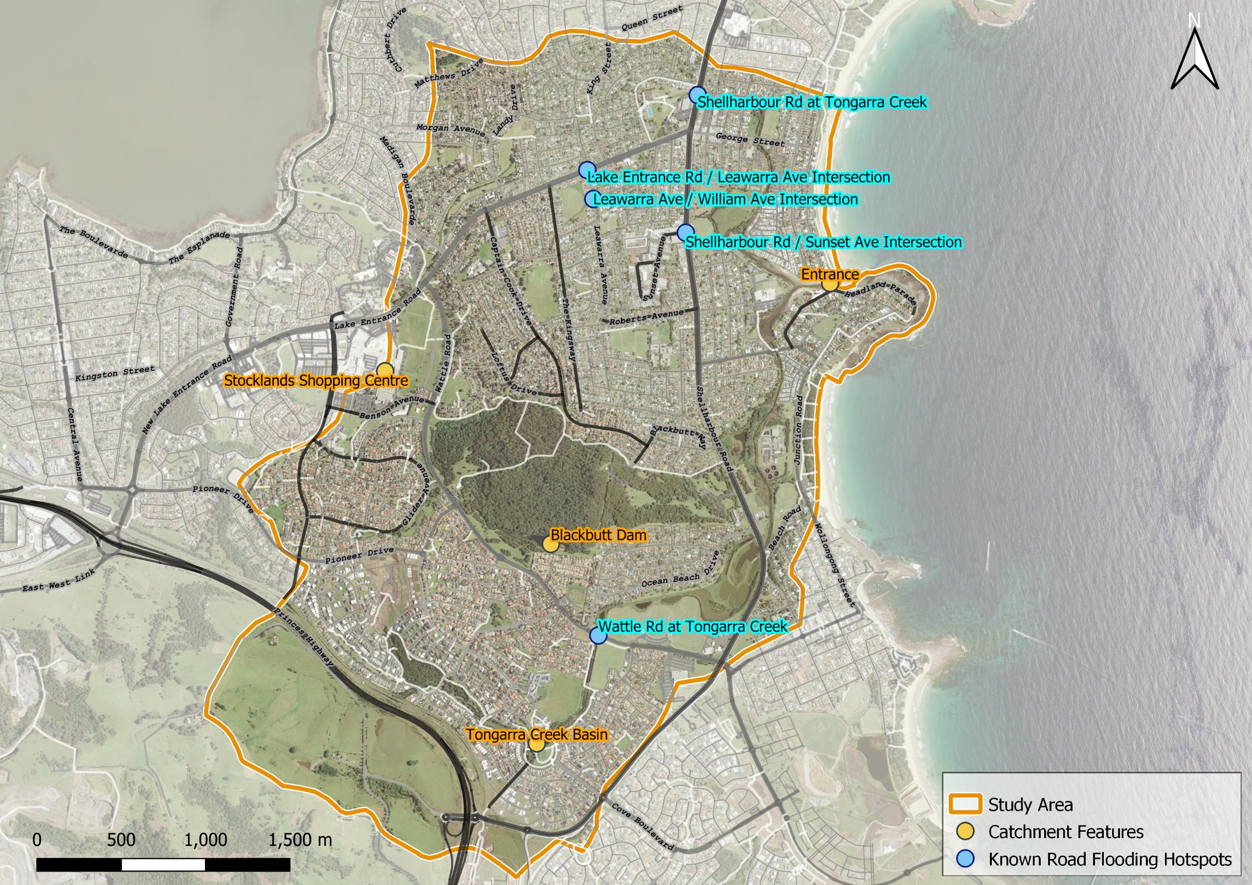 Map of catchment area