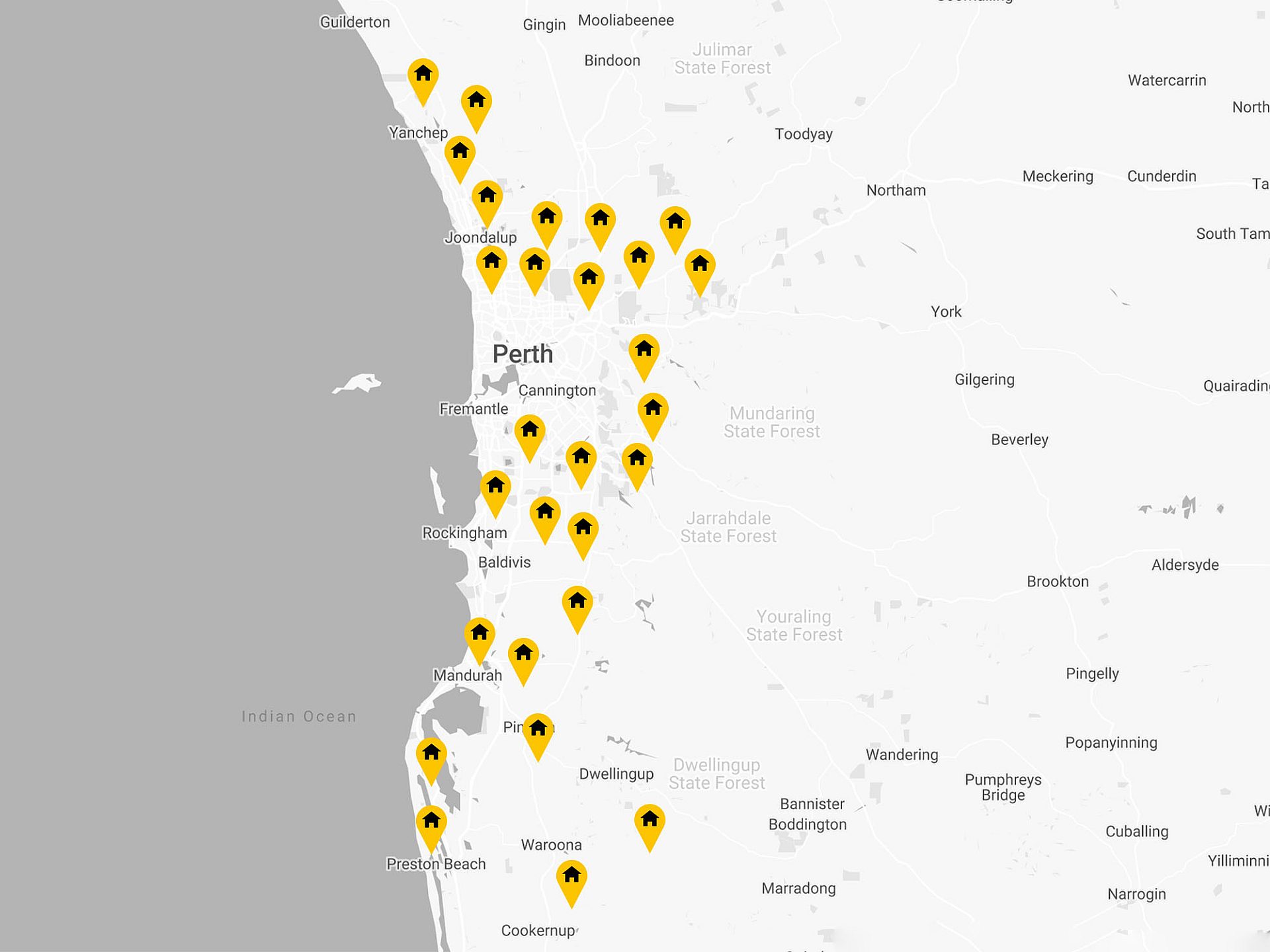 HL Map WA Pins